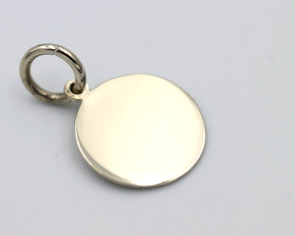 Genuine 9ct 9k Solid Yellow, Rose or White Gold 12mm disc round circle pendant