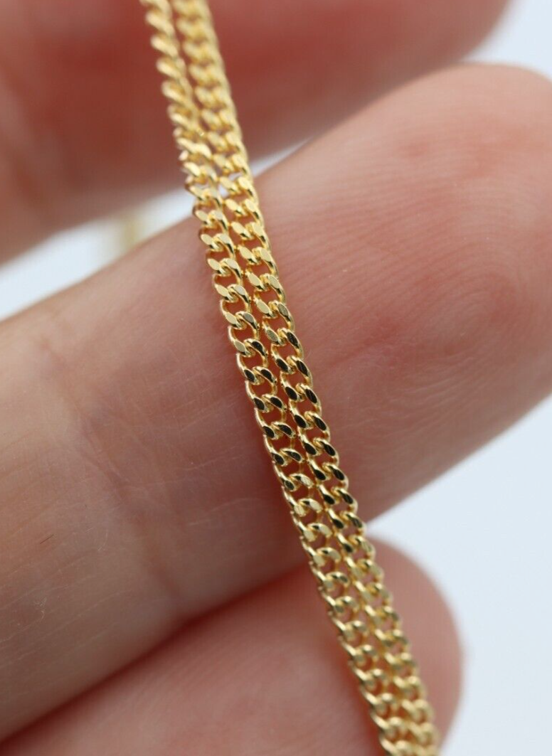 Genuine 9ct Yellow Gold Curb Necklace / Chain 2.34gms 40cm