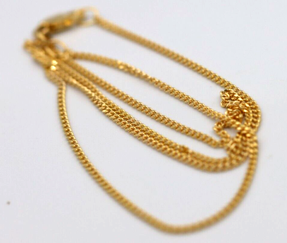 Genuine 9ct Yellow Gold Curb Necklace / Chain 2.34gms 40cm