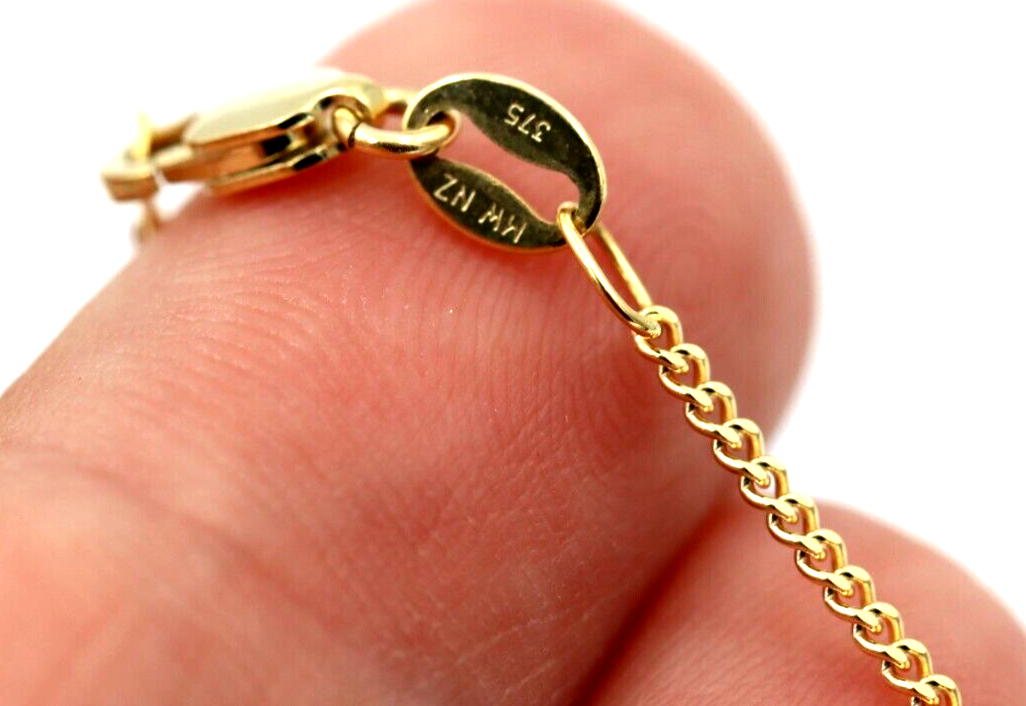 Genuine 9ct Yellow Gold Curb Necklace / Chain 2.34gms 40cm