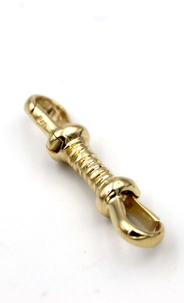 Genuine 9ct Yellow, Rose or White Gold Double Dog Clip Albert Swivel Clasp Doesn't Rotate