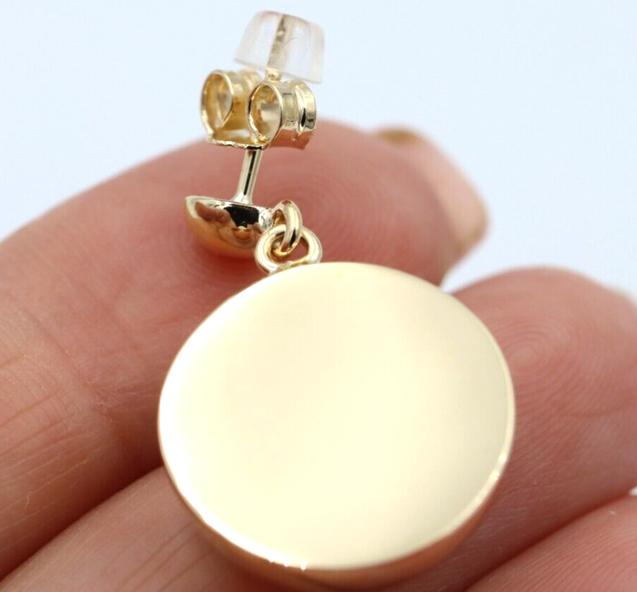 Genuine New 9ct Yellow, Rose or White Gold 18mm Half Ball Stud Ball Earrings