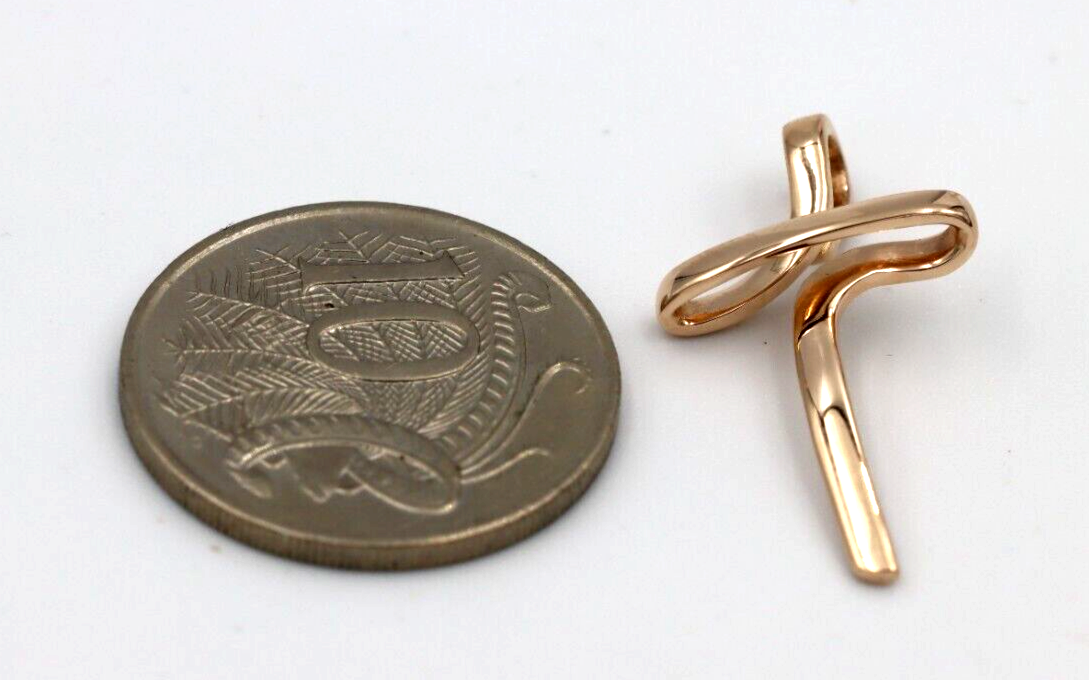Kaedesigns Small / Medium Modern 9ct 375 Yellow, Rose or White Gold Cross Crucifix Pendant