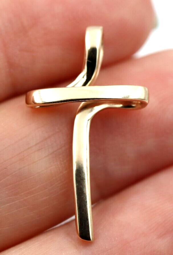 Kaedesigns Small / Medium Modern 9ct 375 Yellow, Rose or White Gold Cross Crucifix Pendant