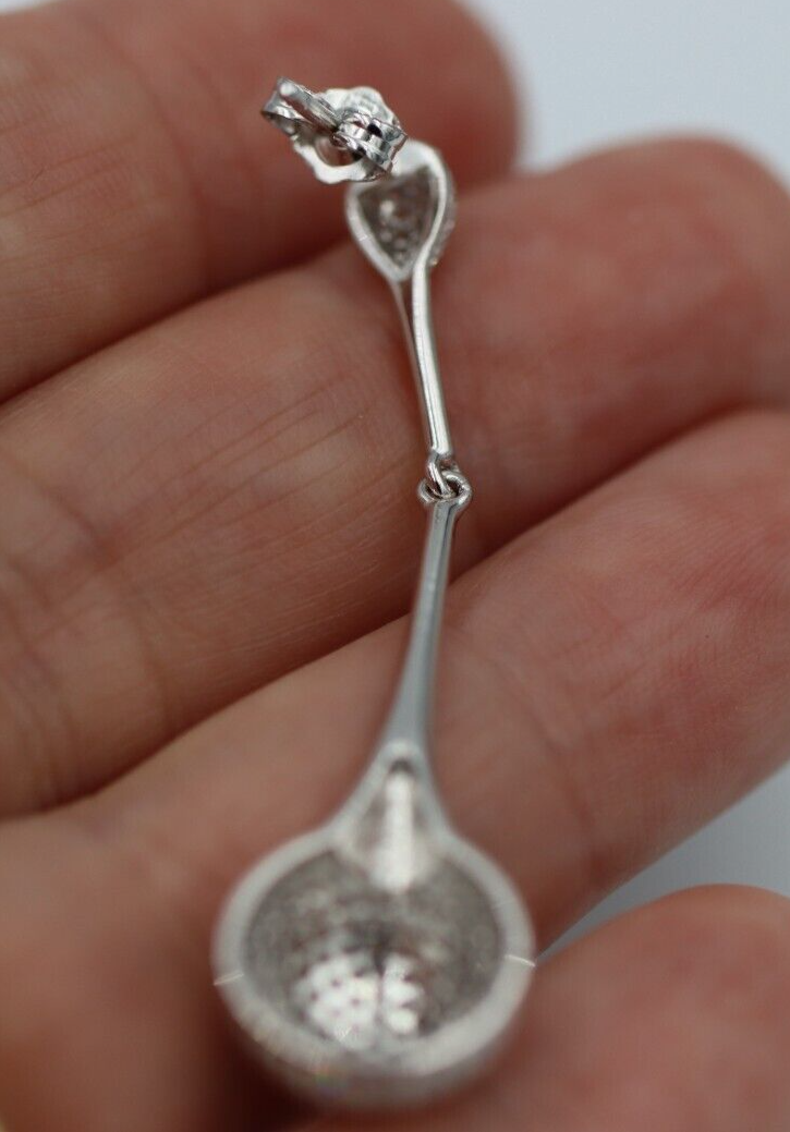 Genuine Sterling Silver 925 Cubic Zirconia Half Ball Stud Earrings