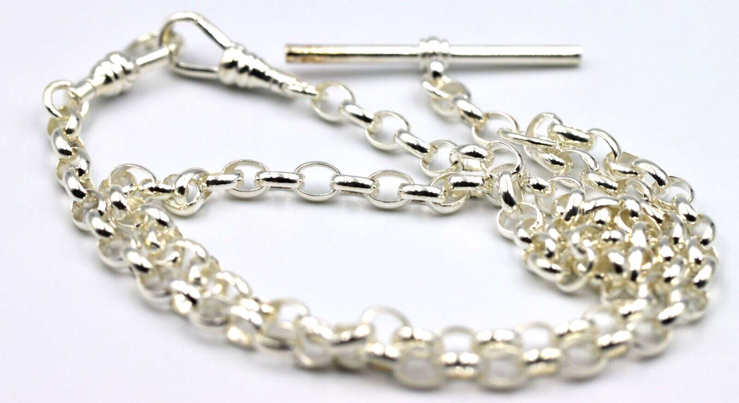Genuine Sterling Silver 925 Antique Oval Belcher Link FOB Chain Necklace