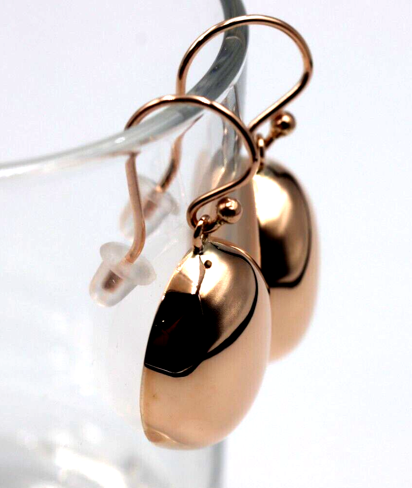 Genuine Huge 9ct 9kt Solid Yellow, Rose or White Gold Large Heavy Half Oval Hook Earrings