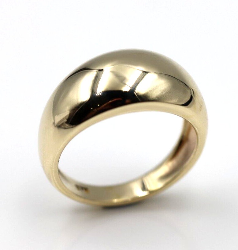 Genuine Solid 9ct Yellow, Rose or White Gold High 10mm Dome Ring Size M