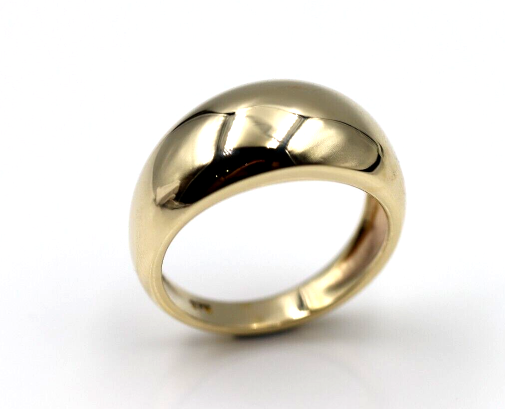 Genuine Solid 9ct Yellow, Rose or White Gold High 10mm Dome Ring Size M