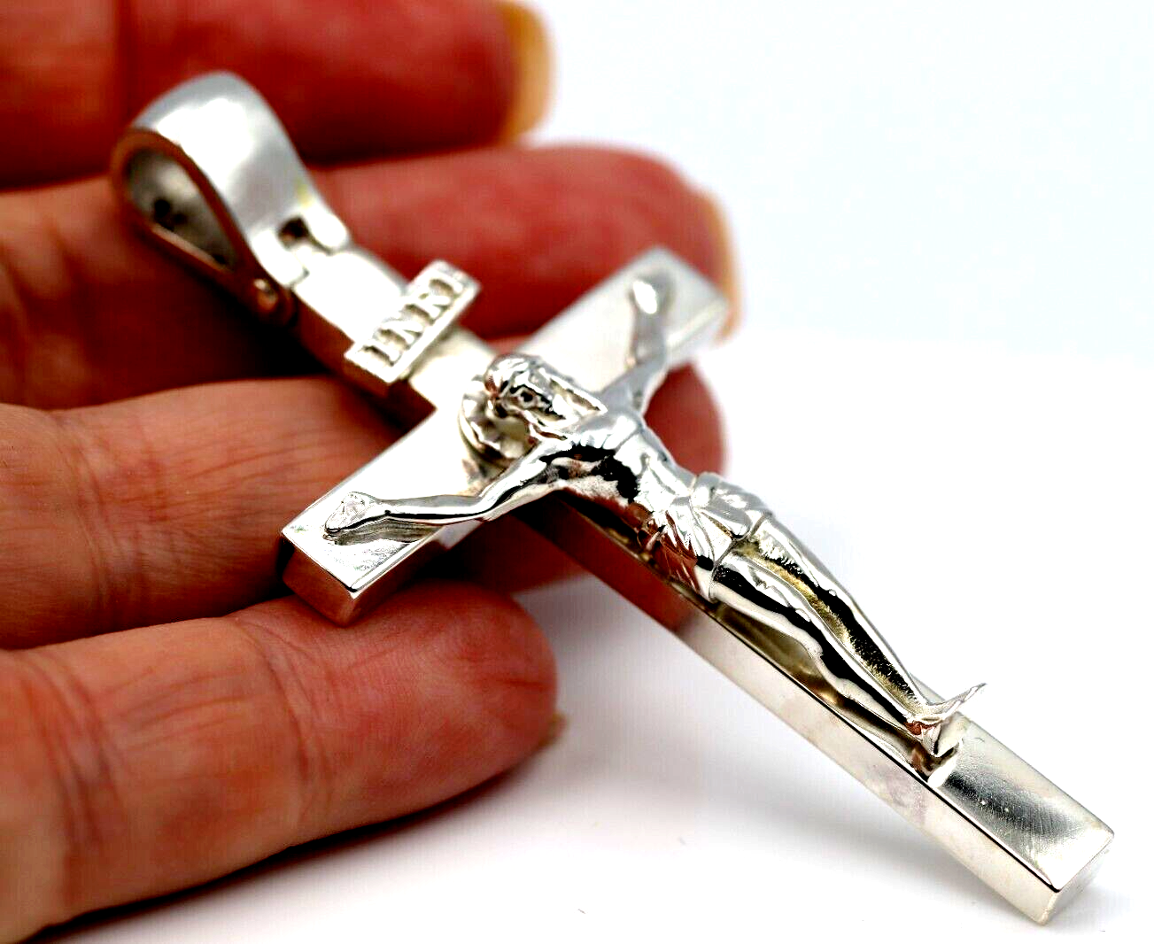 Genuine Very Large Heavy Solid Sterling Silver 925 Crucifix Cross Pendant