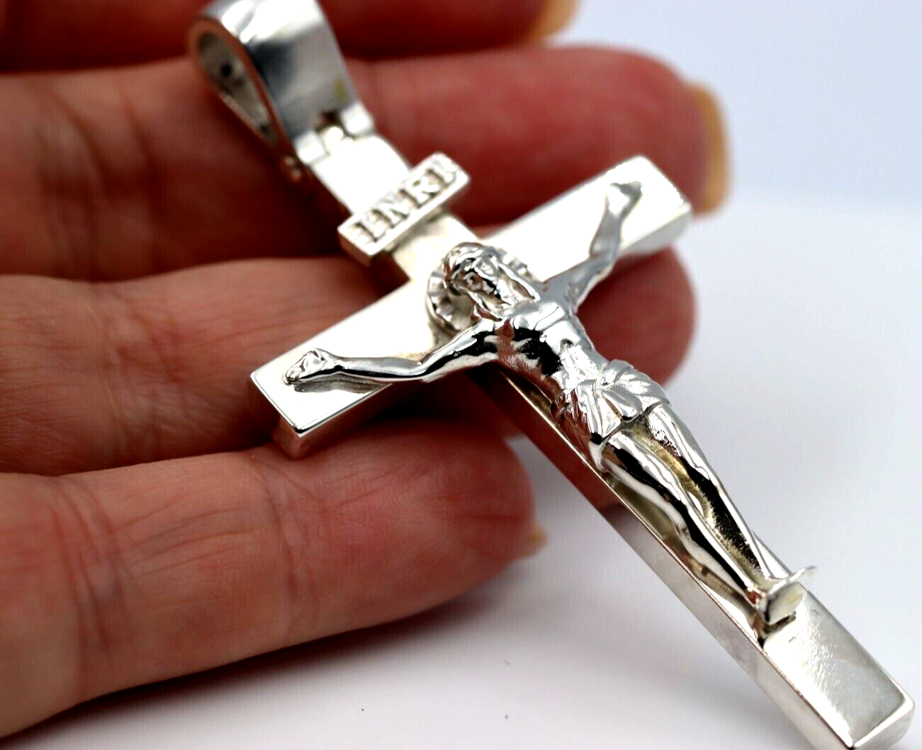 Genuine Very Large Heavy Solid Sterling Silver 925 Crucifix Cross Pendant