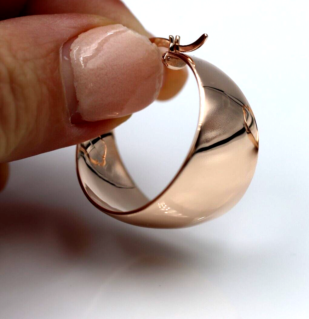 Genuine 9ct Heavy Large Wide Yellow, Rose or White Gold Hoop Full Solid Earrings