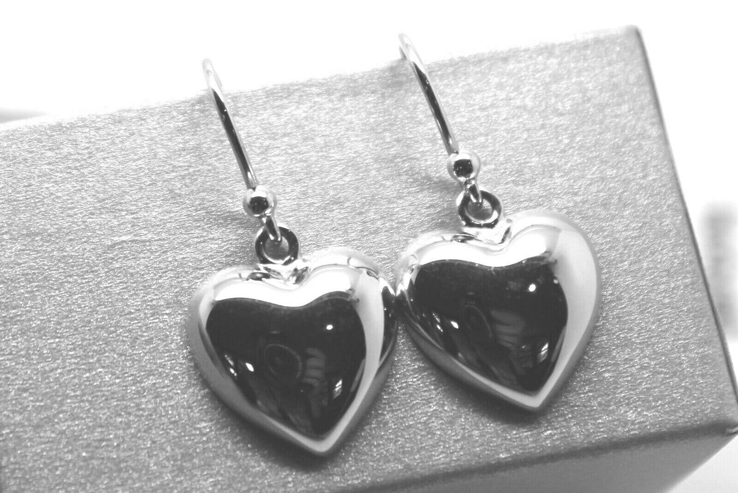 Genuine 9ct Yellow Gold or White Gold or Rose Gold Half Heart Earrings