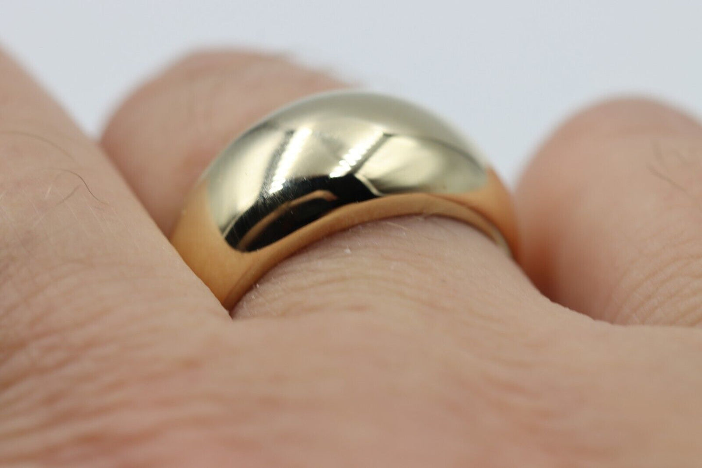 Genuine Solid 9ct Yellow, Rose or White Gold High 10mm Dome Ring Size M