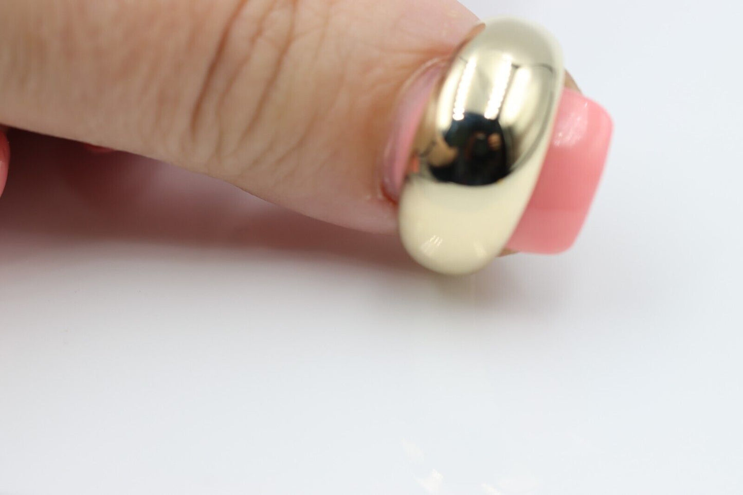 Genuine Solid 9ct Yellow, Rose or White Gold High 10mm Dome Ring Size M