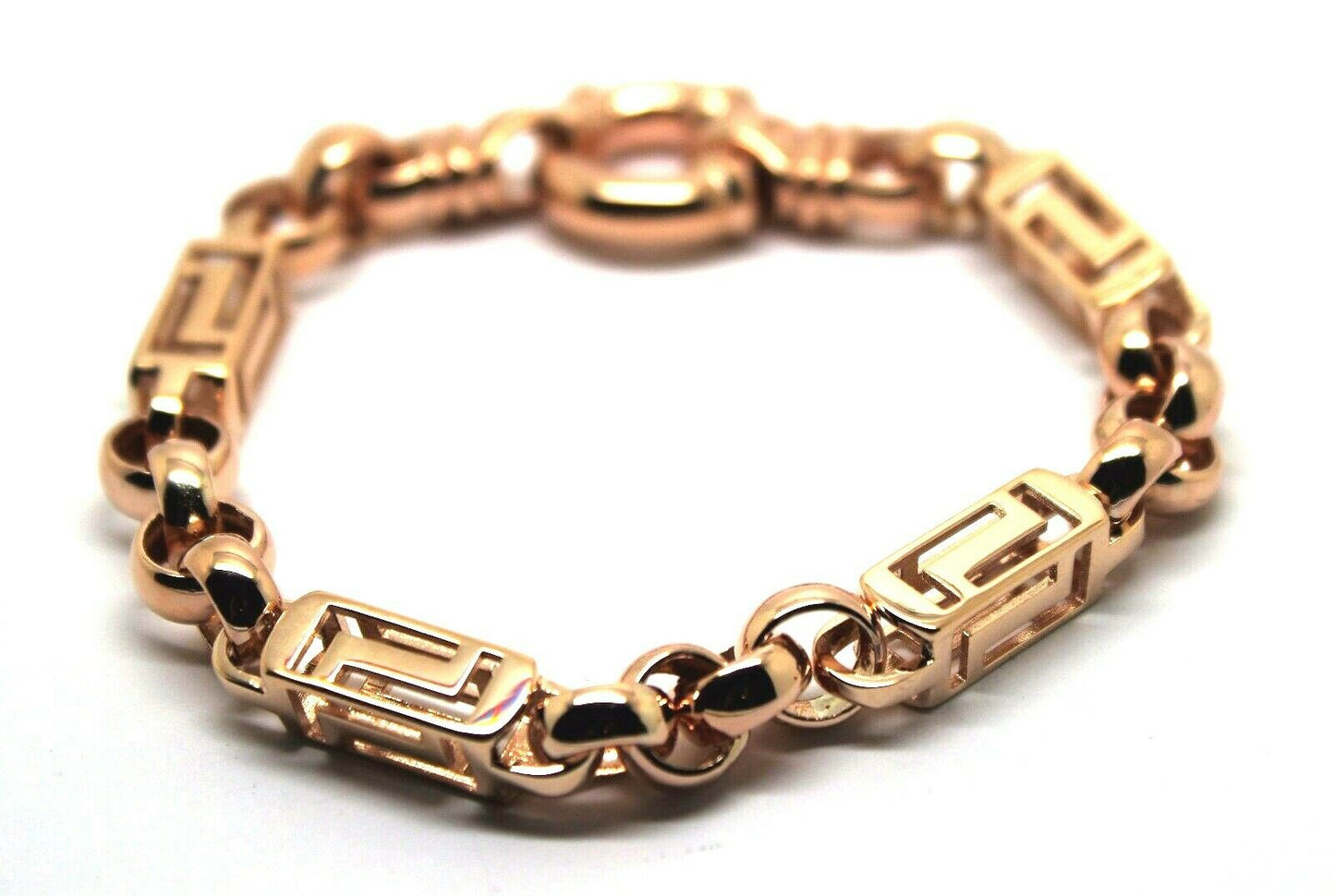 Heavy Solid 9ct Yellow, Rose or White Gold Solid Belcher & Greek Key Bracelet