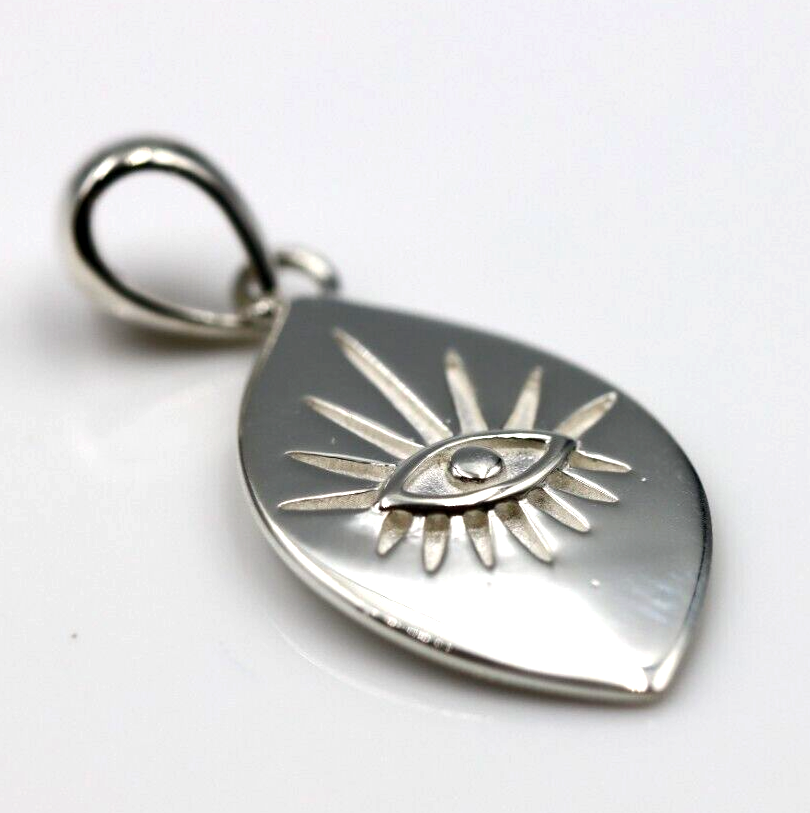 Genuine Sterling Silver 925 Greek Eye Charm / Pendant