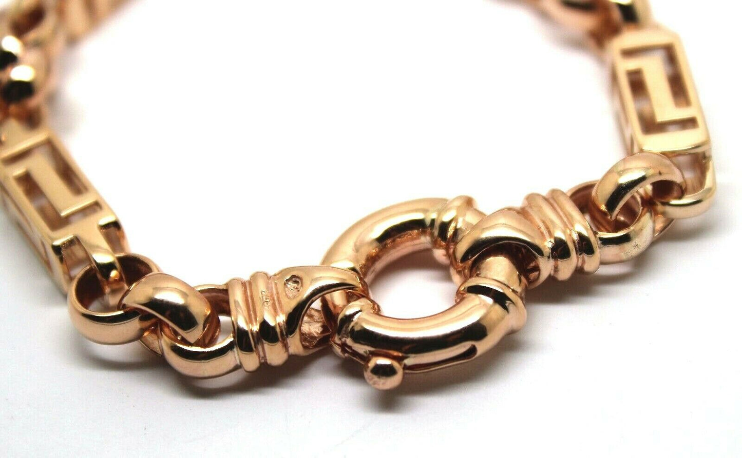 Heavy Solid 9ct Yellow, Rose or White Gold Solid Belcher & Greek Key Bracelet