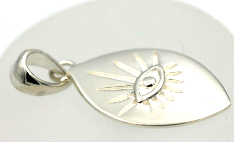 Genuine Sterling Silver 925 Greek Eye Charm / Pendant