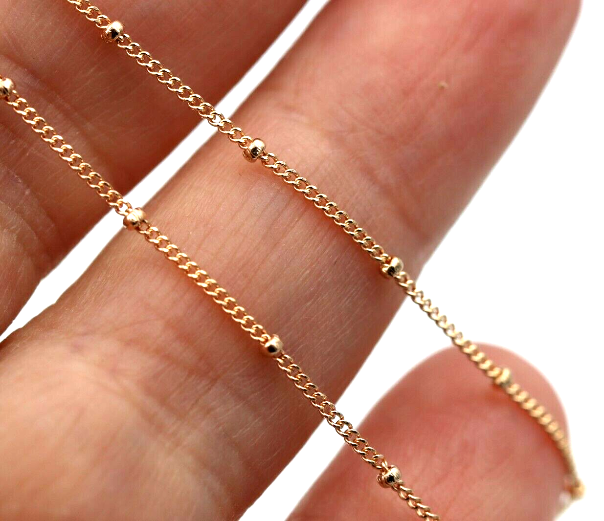 Genuine 9ct Yellow, Rose or White White Gold Diamond Cut Curb ball Necklace Chain 47cm