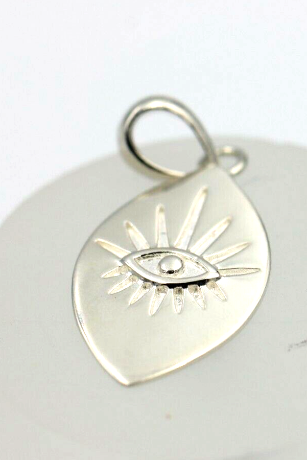 Genuine Sterling Silver 925 Greek Eye Charm / Pendant