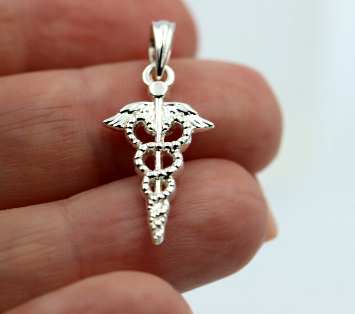 Genuine Sterling Silver Serpent Medical Alert Pendant or Charm