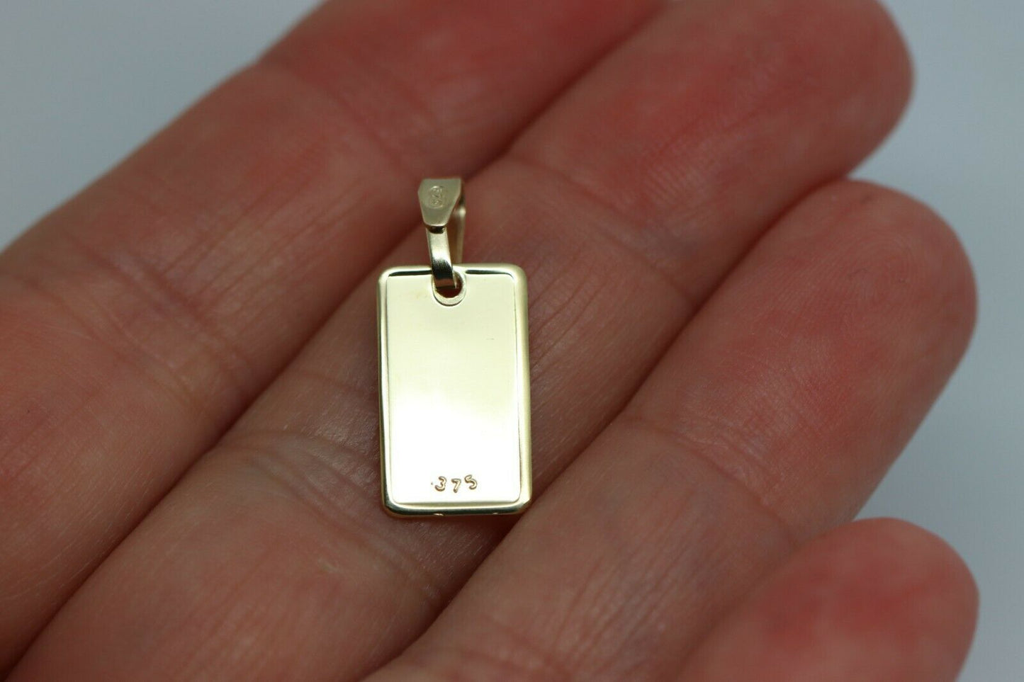 Genuine New 9ct 9k yellow gold Rectangle Zodiac Pendant - All star signs available