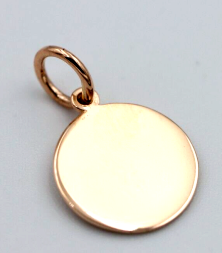 Genuine 9ct 9k Solid Yellow, Rose or White Gold 12mm disc round circle pendant