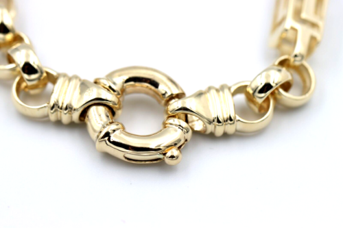 Heavy Solid 9ct Yellow, Rose or White Gold Solid Belcher & Greek Key Bracelet