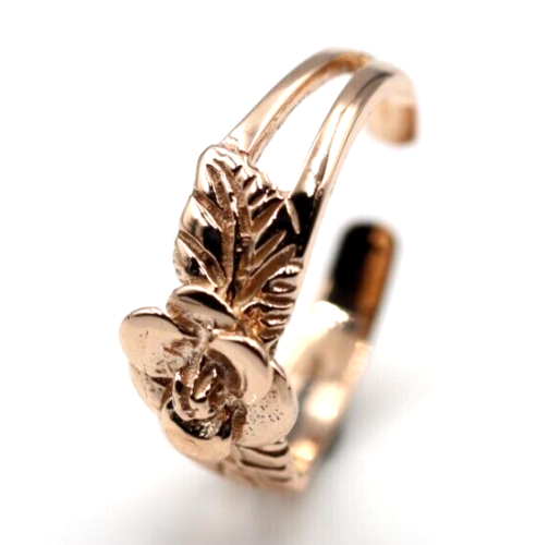Kaedesigns Genuine Solid 9ct Yellow, Rose or White or Sterling Silver Gold Flower Toe Ring