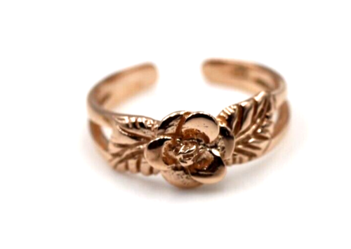 Kaedesigns Genuine Solid 9ct Yellow, Rose or White or Sterling Silver Gold Flower Toe Ring