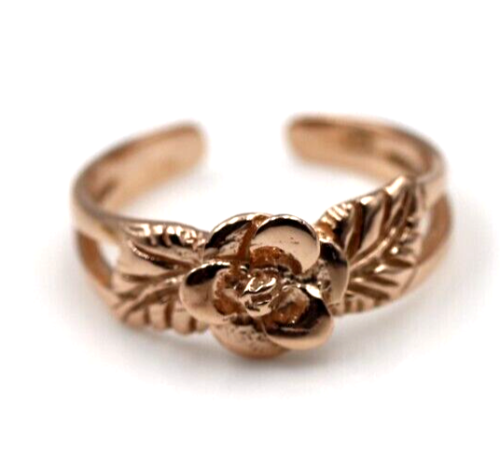 Kaedesigns Genuine Solid 9ct Yellow, Rose or White or Sterling Silver Gold Flower Toe Ring