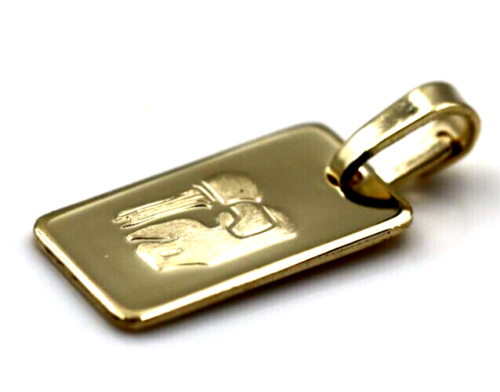Genuine New 9ct 9k yellow gold Rectangle Zodiac Pendant - All star signs available