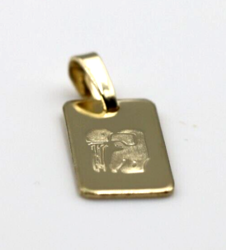 Genuine New 9ct 9k yellow gold Rectangle Zodiac Pendant - All star signs available