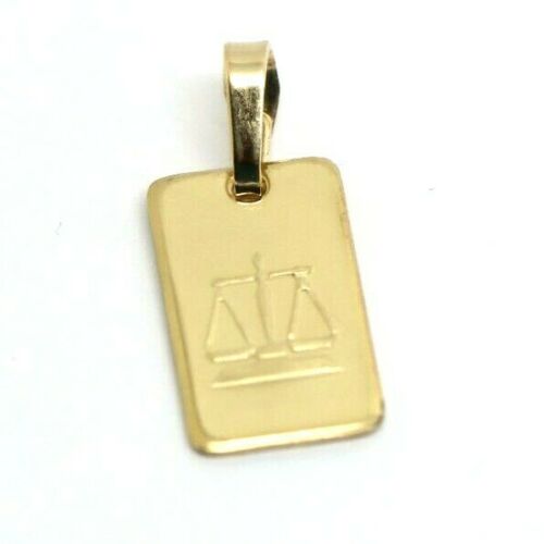 Genuine New 9ct 9k yellow gold Rectangle Zodiac Pendant - All star signs available