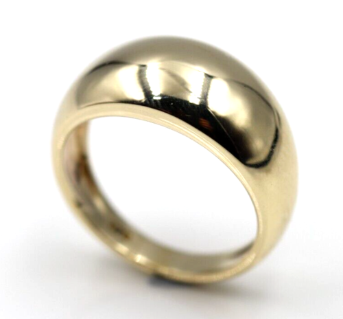 Genuine Solid 9ct Yellow, Rose or White Gold High 10mm Dome Ring Size M