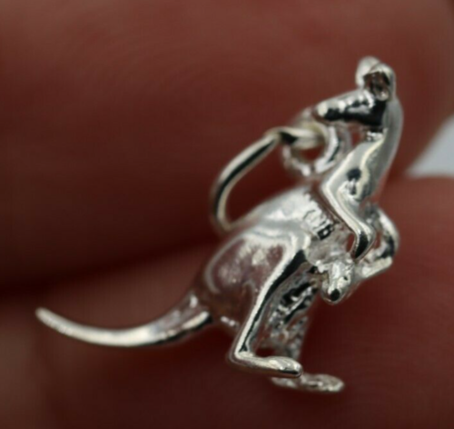 Sterling Silver 925 Small Australian Kangaroo & Joey Charms or Pendant