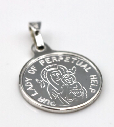 Fine Silver or 9ct Yellow Gold St Gerard Pendant or Charm -16mm Round - Patron of Motherhood