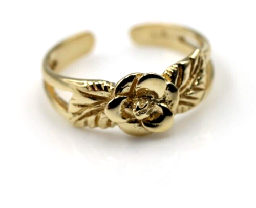 Kaedesigns Genuine Solid 9ct Yellow, Rose or White or Sterling Silver Gold Flower Toe Ring