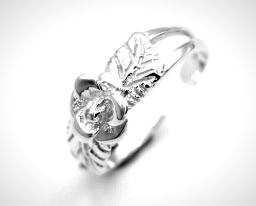 Kaedesigns Genuine Solid 9ct Yellow, Rose or White or Sterling Silver Gold Flower Toe Ring