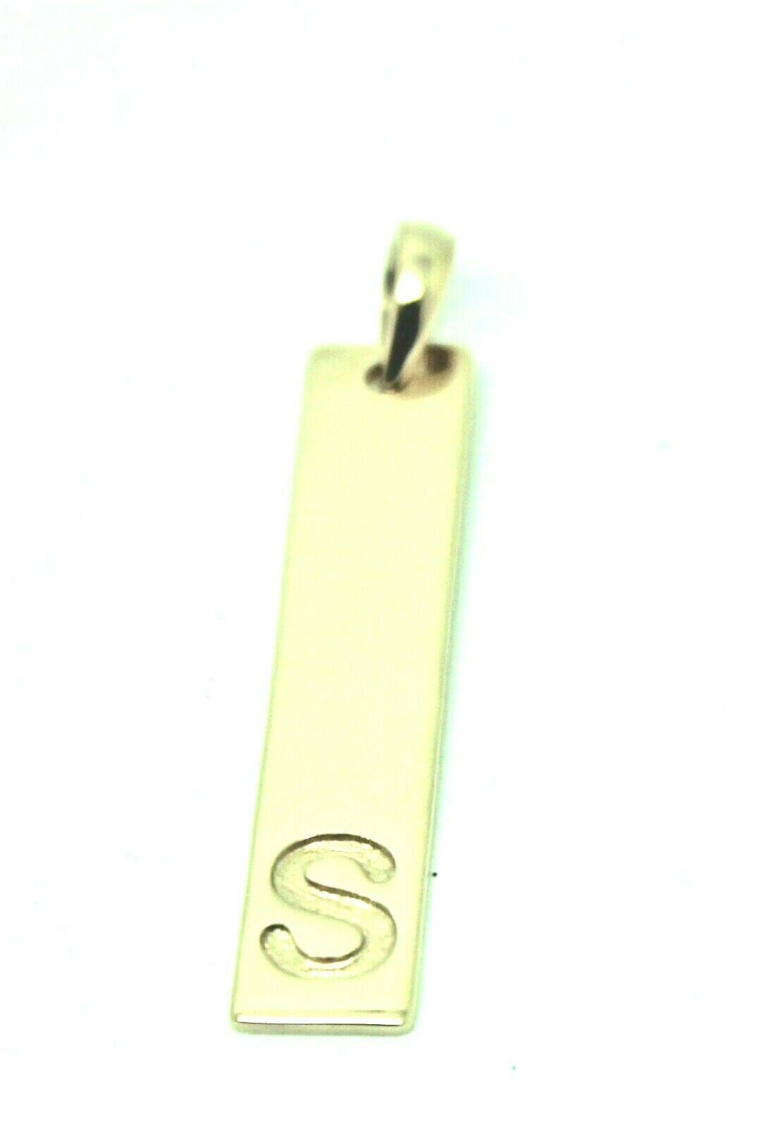 Genuine Solid 9ct 375 Yellow, Rose or White Gold Plate Pendant Engraved With Your Initial