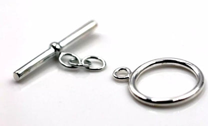 Genuine Sterling Silver or Sterling Silver (Gold Plated) 925 T-bar Toggle Set with Chain Polished