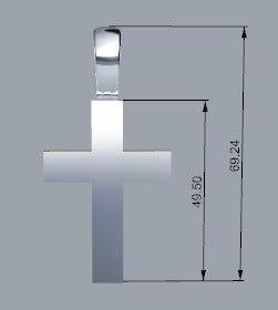 Genuine Solid Very Large Heavy Sterling Silver 925 Plain Cross Pendant