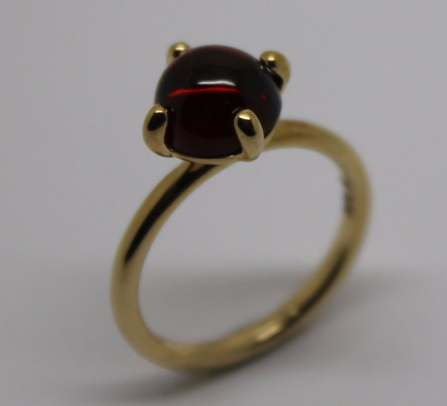 Size R 9ct 9k Yellow, Rose or White Gold Cabochon Garnet Stacker Ring