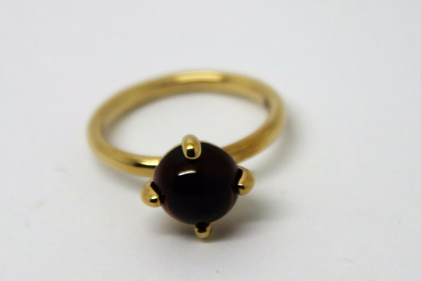 Size R 9ct 9k Yellow, Rose or White Gold Cabochon Garnet Stacker Ring