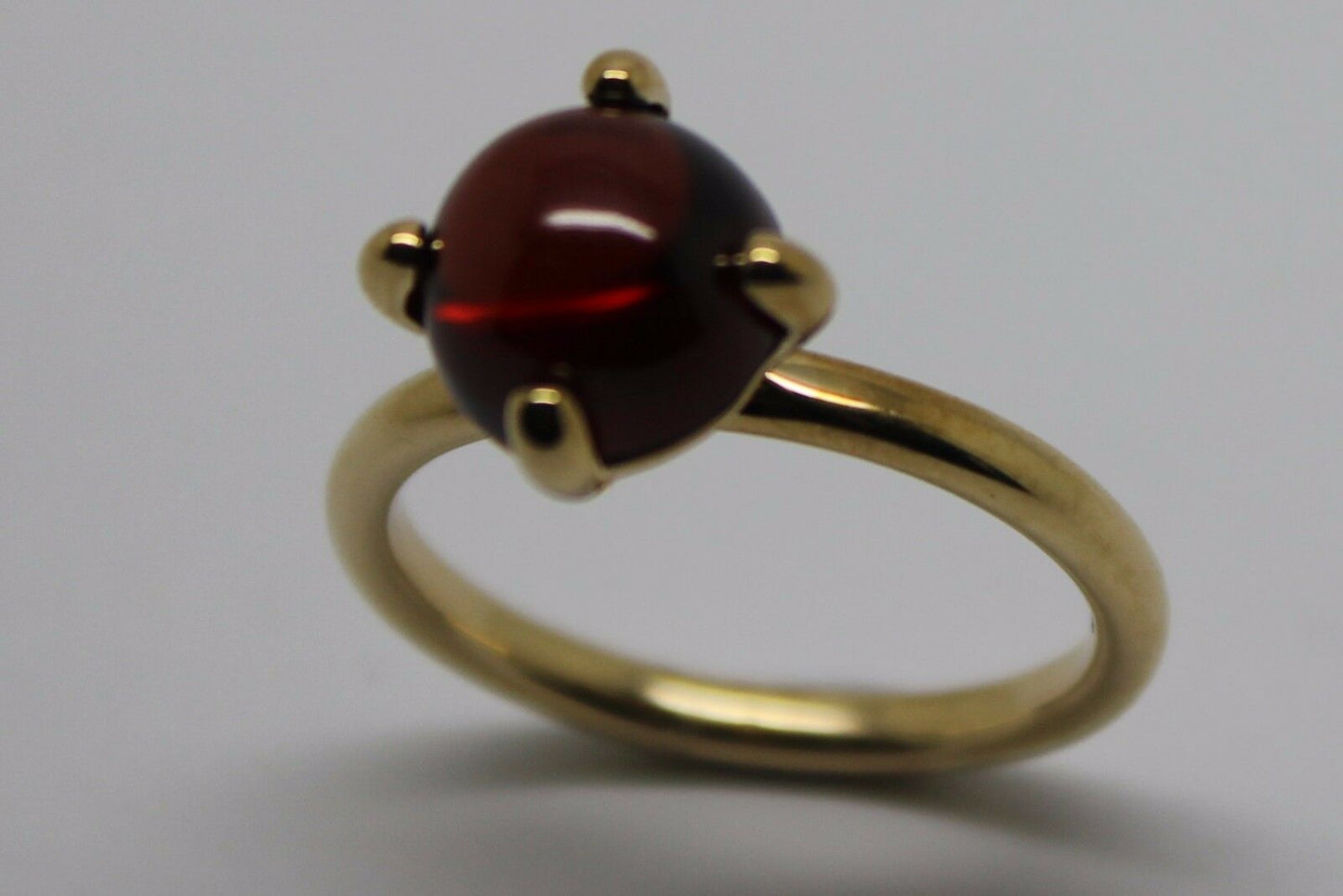 Size R 9ct 9k Yellow, Rose or White Gold Cabochon Garnet Stacker Ring