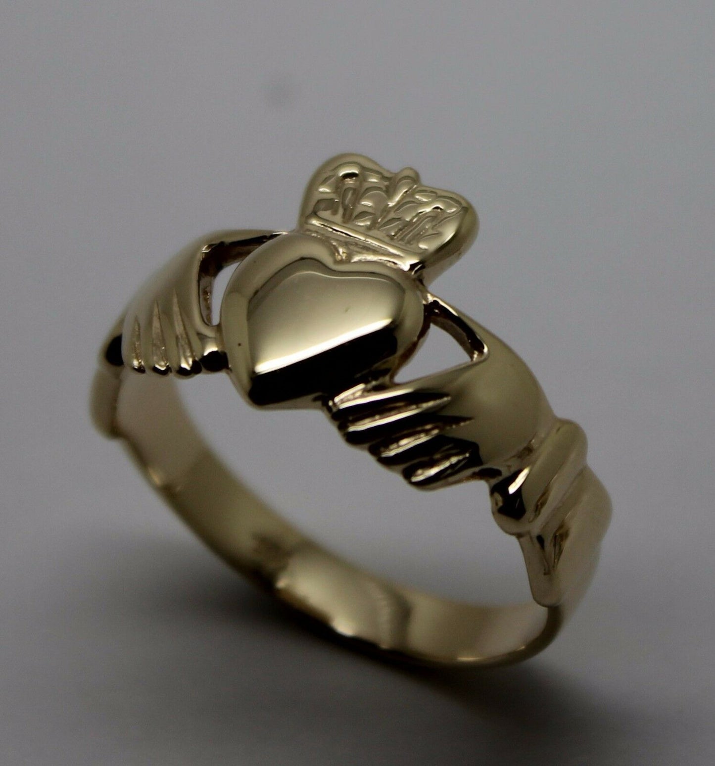 Size M Genuine Solid 9ct 9kt Heavy Yellow, Rose or White Gold Extra Large Irish Claddagh Ring (Copy)