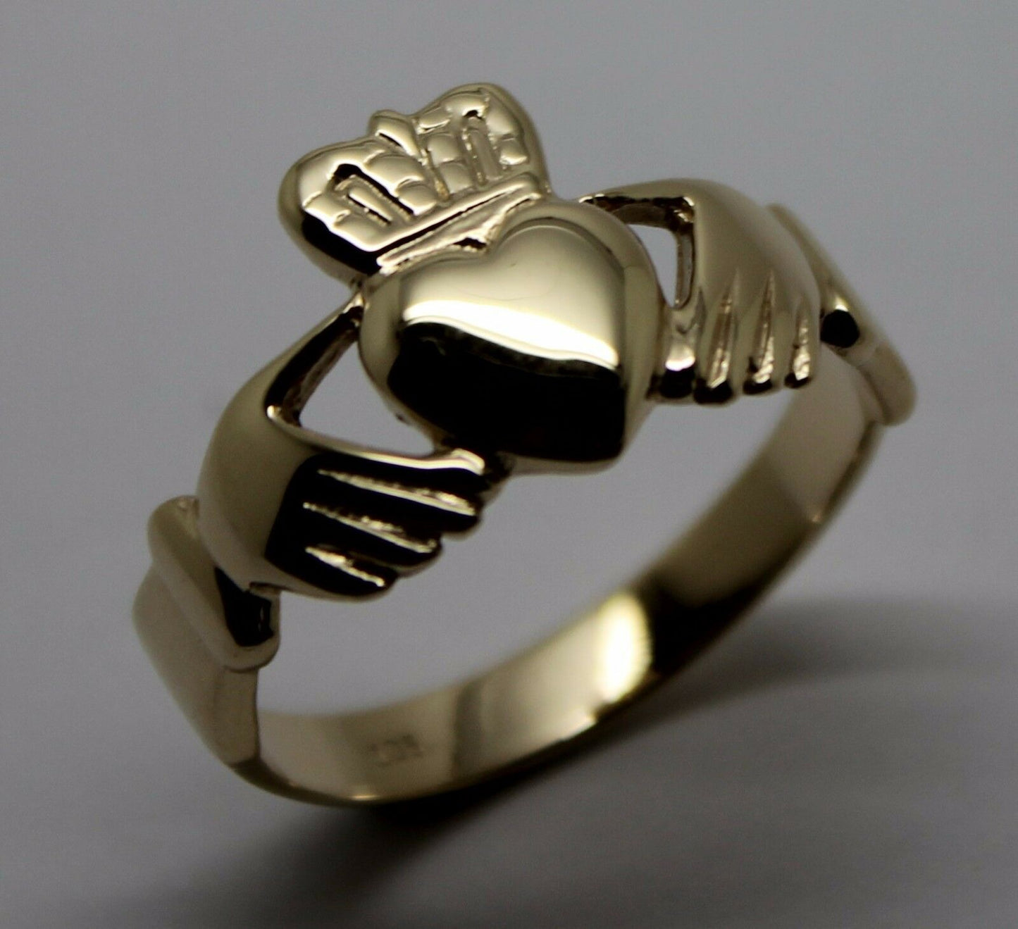 Size M Genuine Solid 9ct 9kt Heavy Yellow, Rose or White Gold Extra Large Irish Claddagh Ring (Copy)