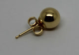 New Genuine 18ct Yellow Gold One 4mm Stud Ball Earring