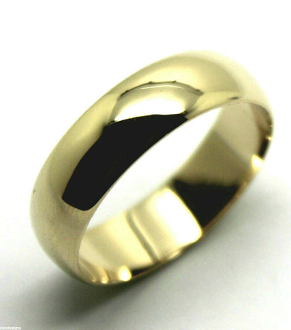 Genuine New Solid 9ct Yellow, Rose or White Gold 6mm Wedding Band Ring Size L